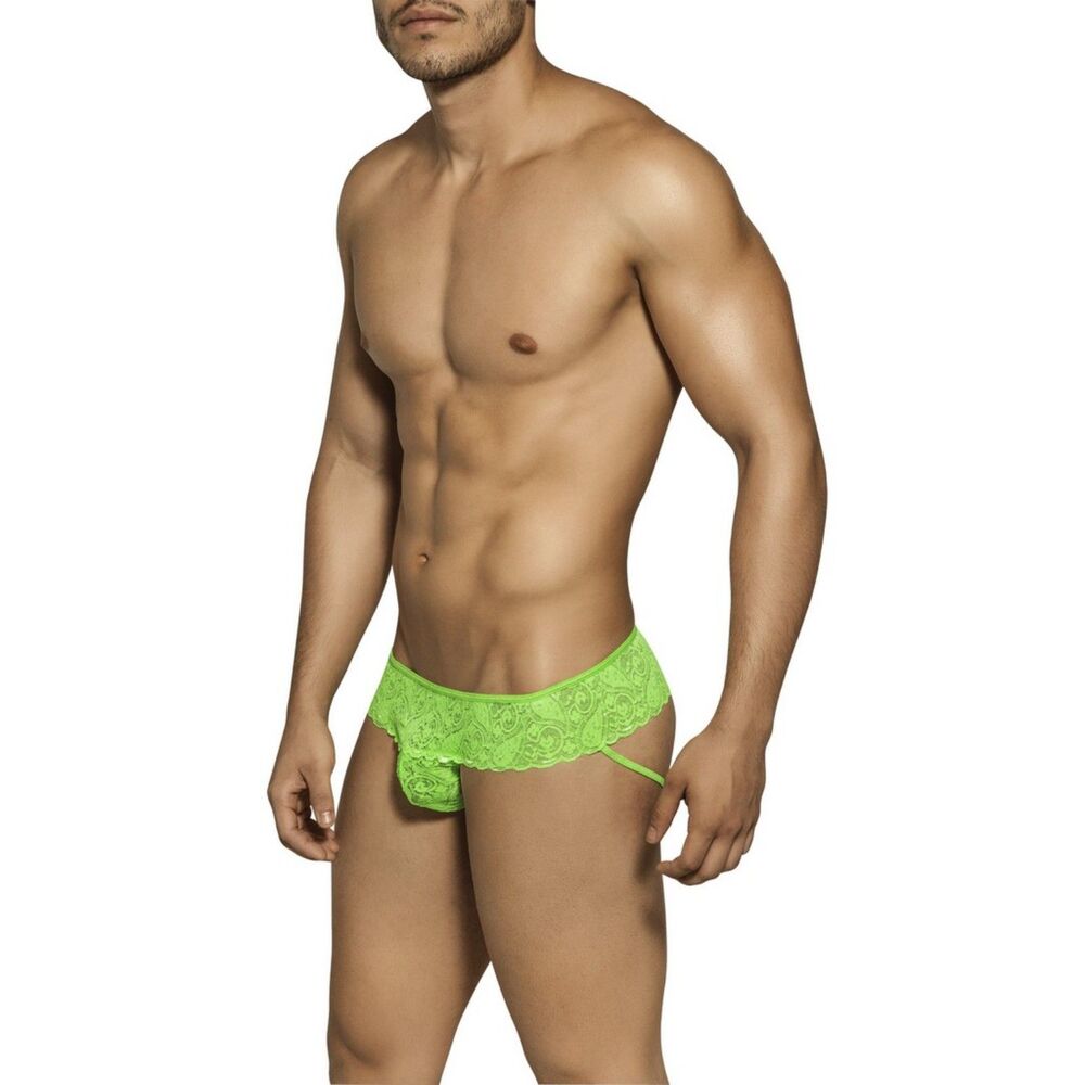 S-M Candyman Neon Glow In The Dark Lace Thong  99020